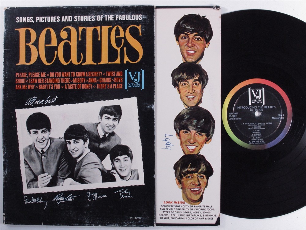 BEATLES Songs, Pictures And Stories... VEE-JAY LP mono die-cut gatefold f