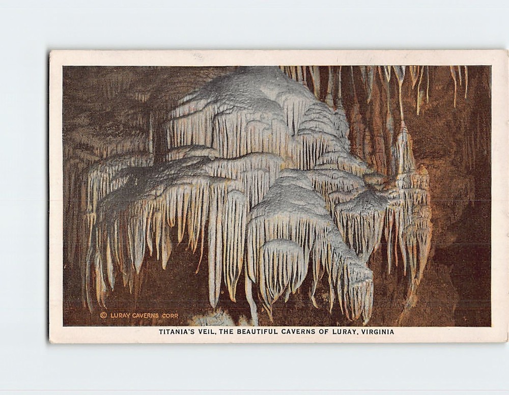 Postcard Titanias Veil The Beautiful Caverns Of Luray Virginia USA