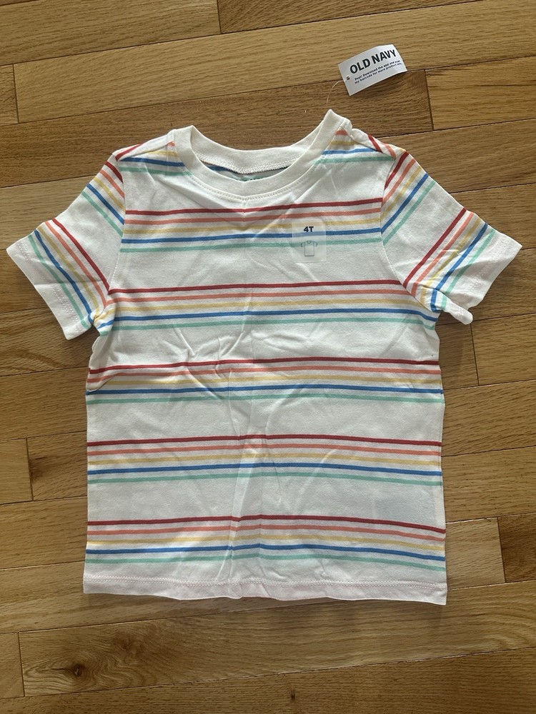 Old Navy Striped Tshirt Unisex 4T Short Sleeve New With Tags NWT