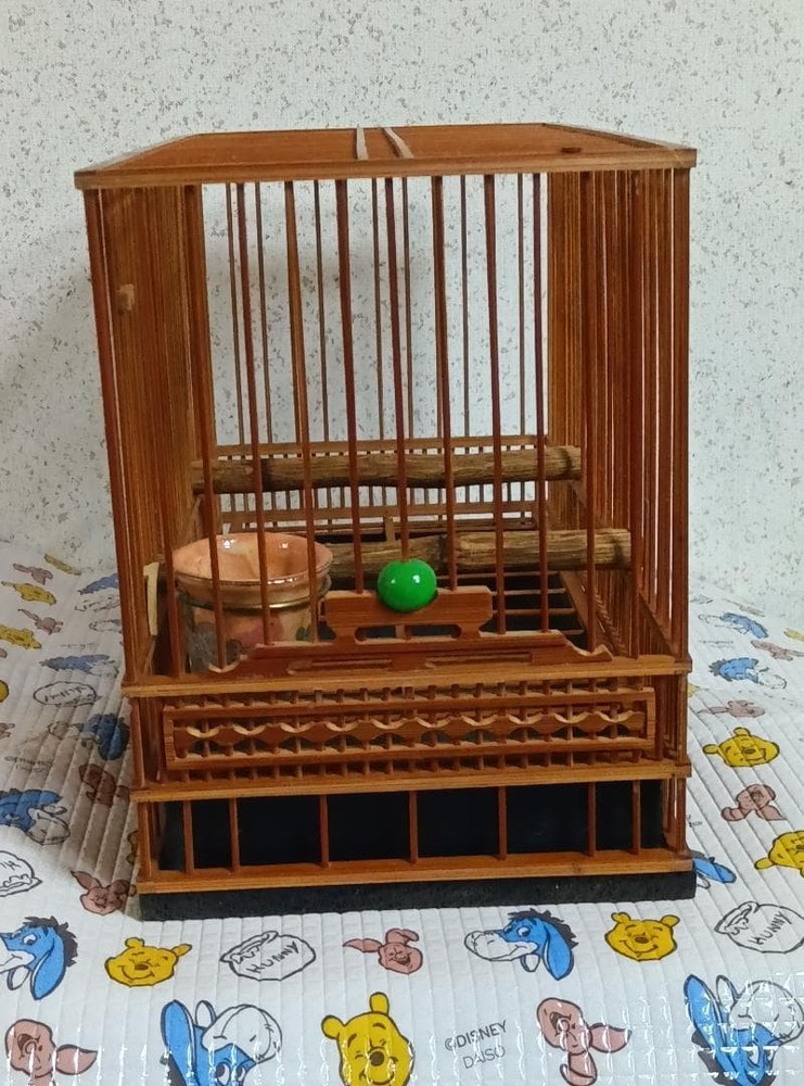 Japan-made Bamboo Combination Mejiro Bird Cage, Vintage, Unused