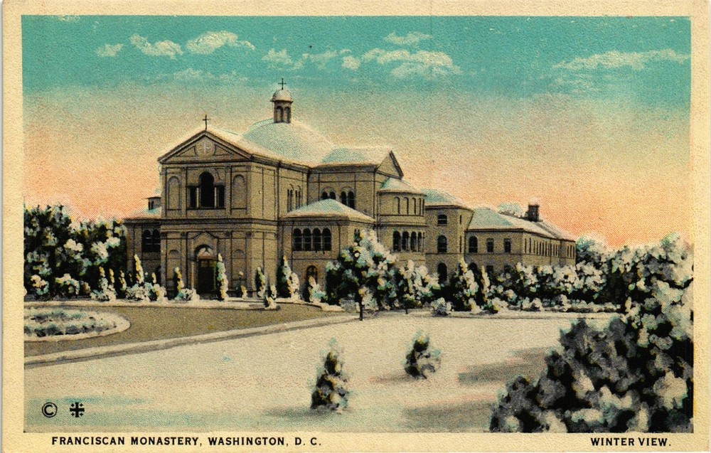 Dr Jim Stamps Postcard Franciscan Monastery Washington Dc Snow Covered Unposted