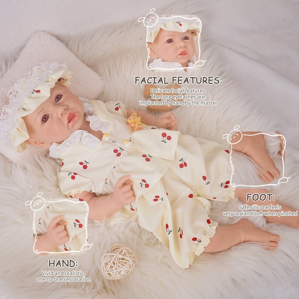 50CM Realistic Silicone Reborn Baby Boy Doll Lifelike Newborn Gift 2.85KG