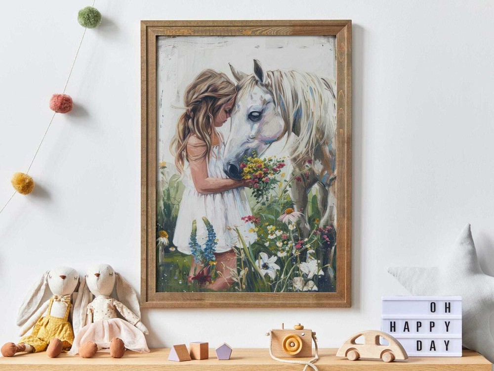 Horse Girls Room Decor Girl Horse Print Horse Gift Young Girl Horse Nursery