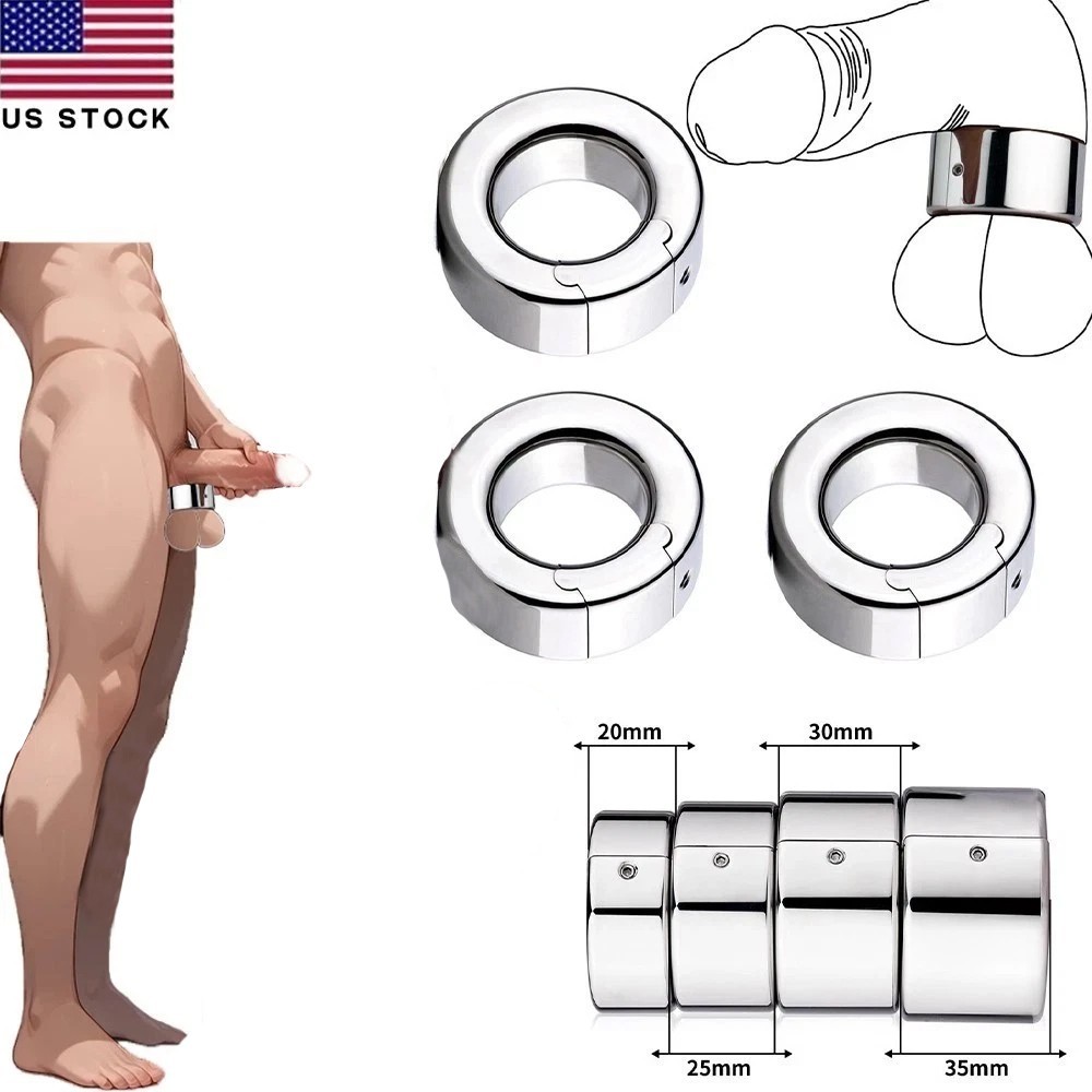 4 Male Stainless Steel Glans Stretcher Ring Penis Enhancer Delay Ejaculation US