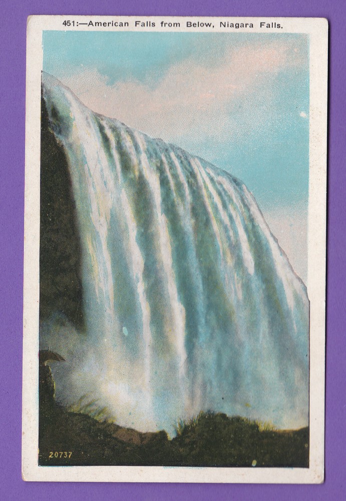 New York - Niagara Falls, American Falls From Below Vintage Pc. 1717
