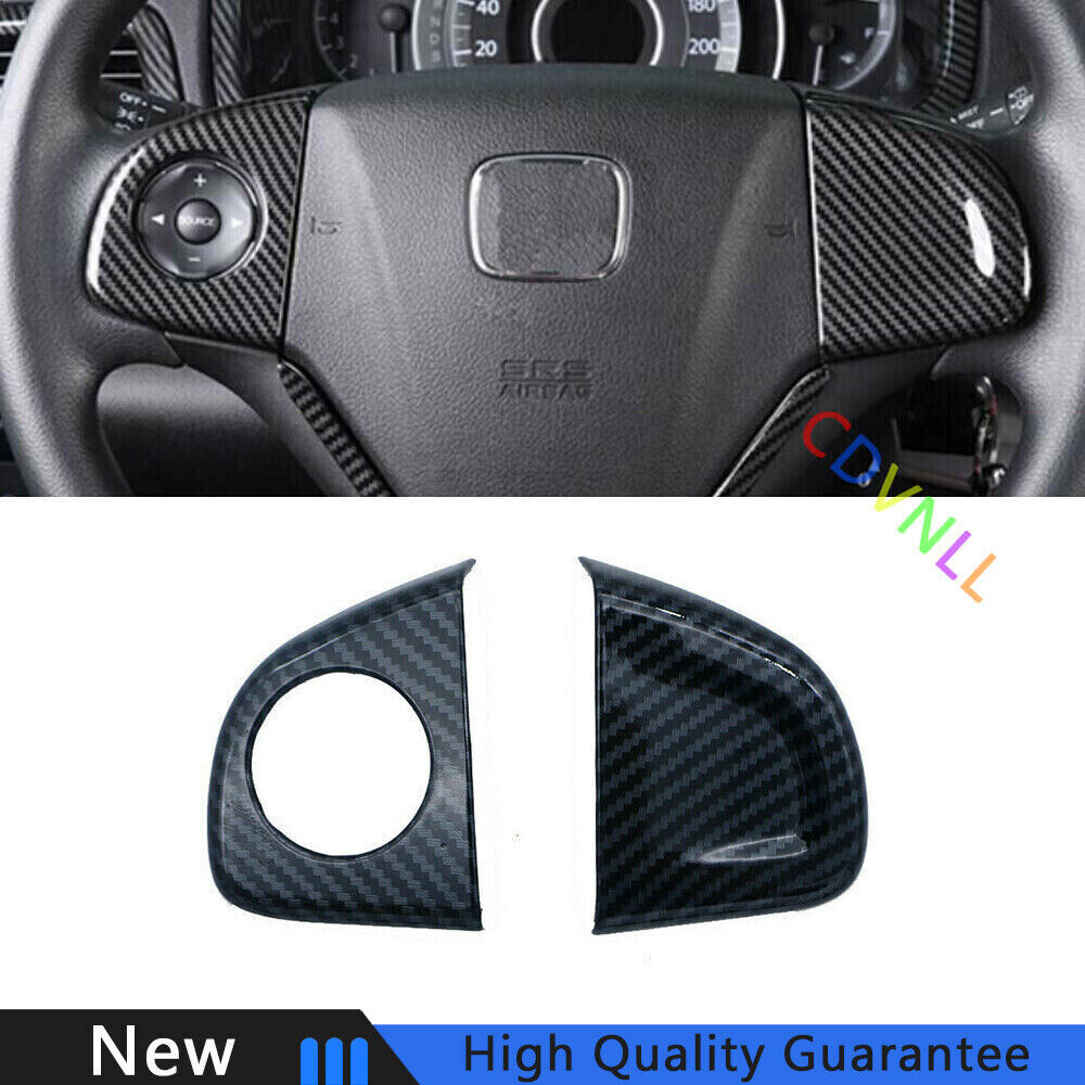 For Honda CRV CR-V 2012-2016 Carbon Fiber Car Steering Wheel Switch Cover Trim