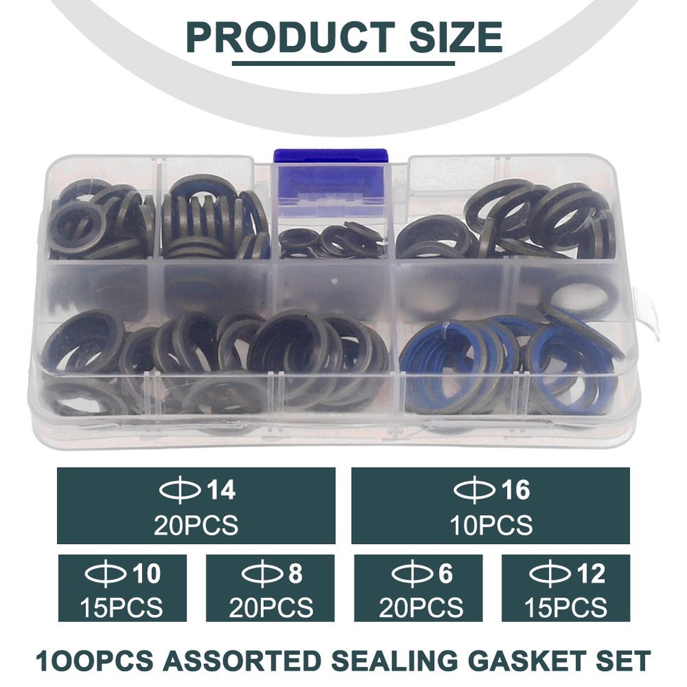 Brand New Assorted Sealing Gasket 100pcs/ 245pcs Set M6 To M30 Repair Box Rubber