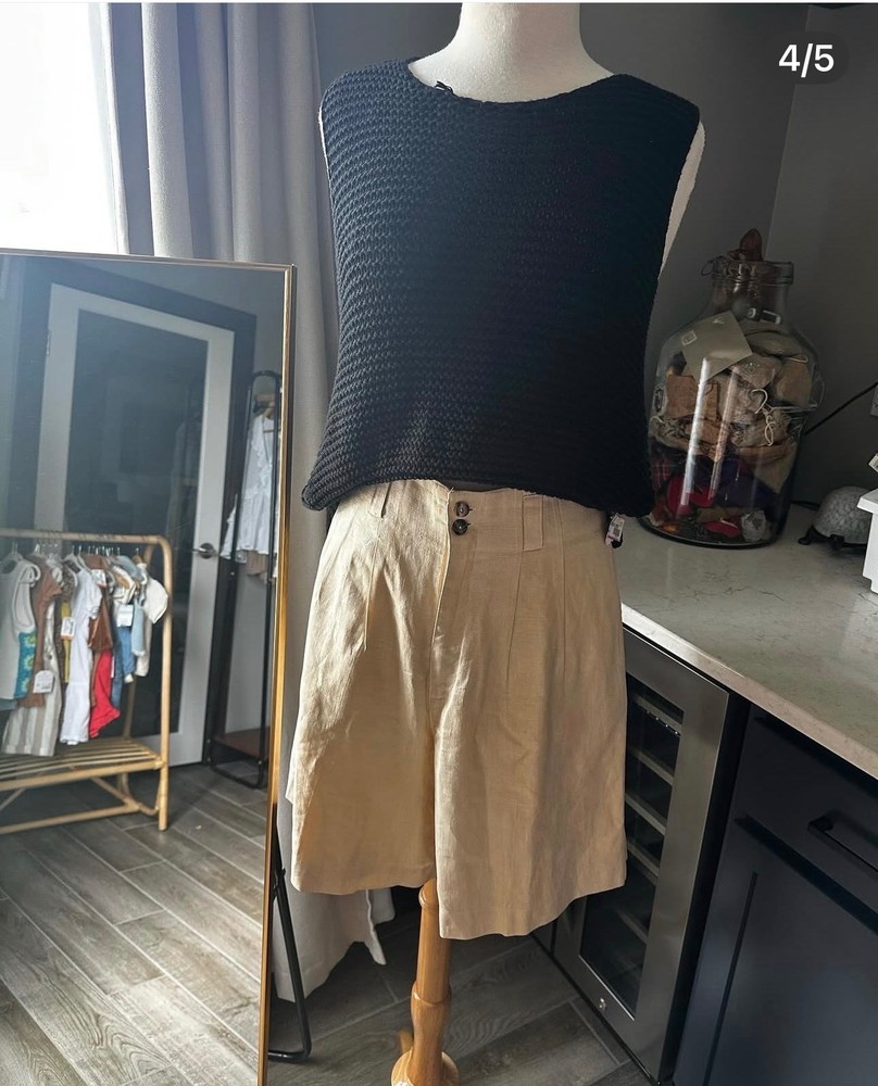 Women’s esprit vintage 90s high waisted linen shorts size 13/14