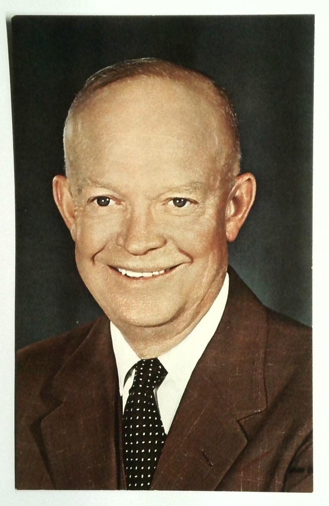 Vintage Dwight D. Eisenhower Portrait Postcard Gettysburg PA Litho