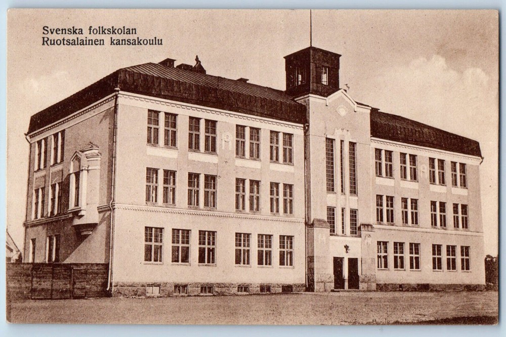 Sweden Postcard Swedish Folk School Entrance View c1910 Antique Unposted