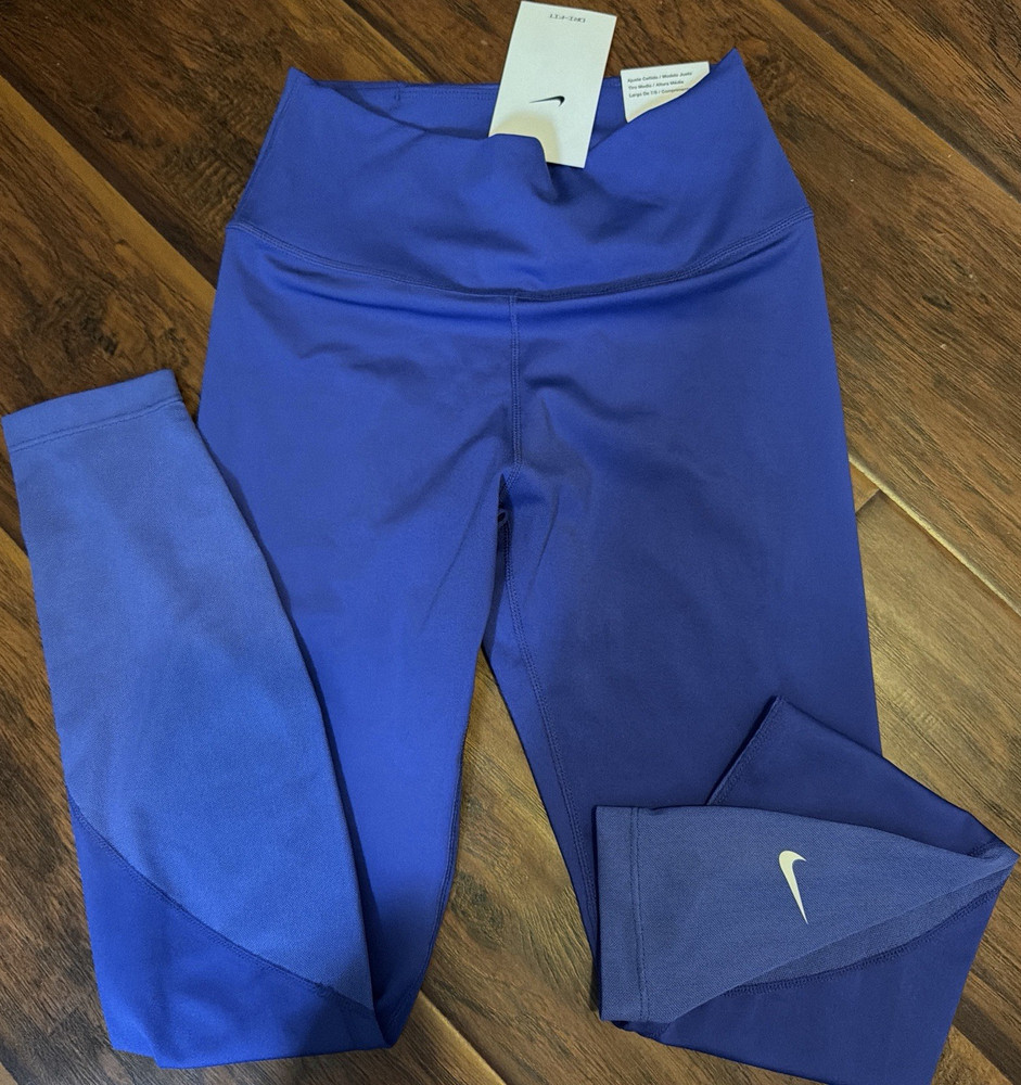 Nike One Women's Blue 7/8 Length Mid Rise Tight Fit Leggings XS