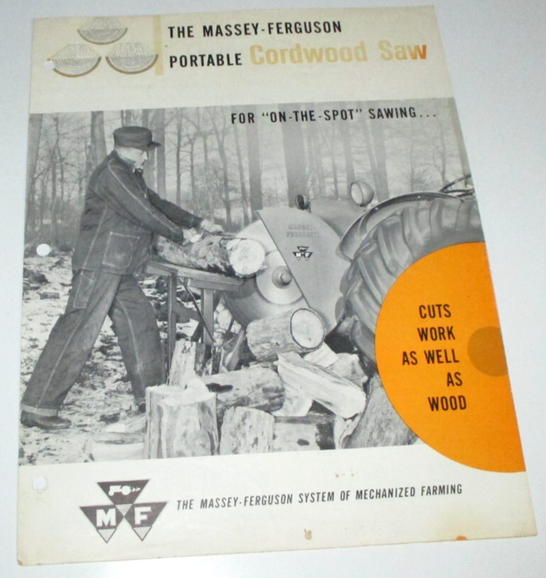 Massey Ferguson MF Cordwood Saw Sales Brochure Literature Advertising 1958 107