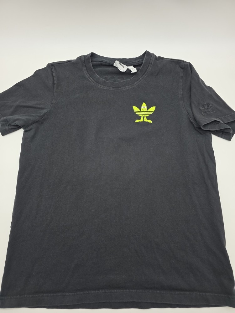 Adidas T-Shirt Men Medium Graphic Black Tee Cotton .#40365
