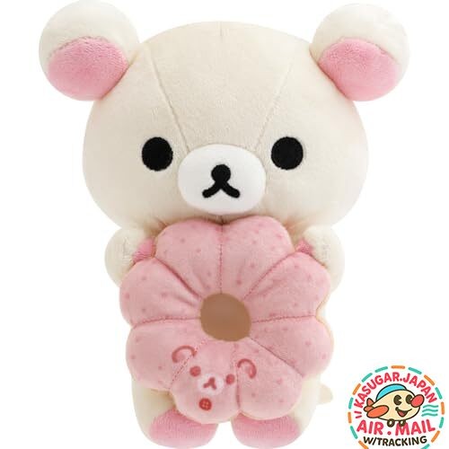 Rilakkuma x Mister Donut Donut Makumaku Plush Korilakkuma Pon de Strawberry fm