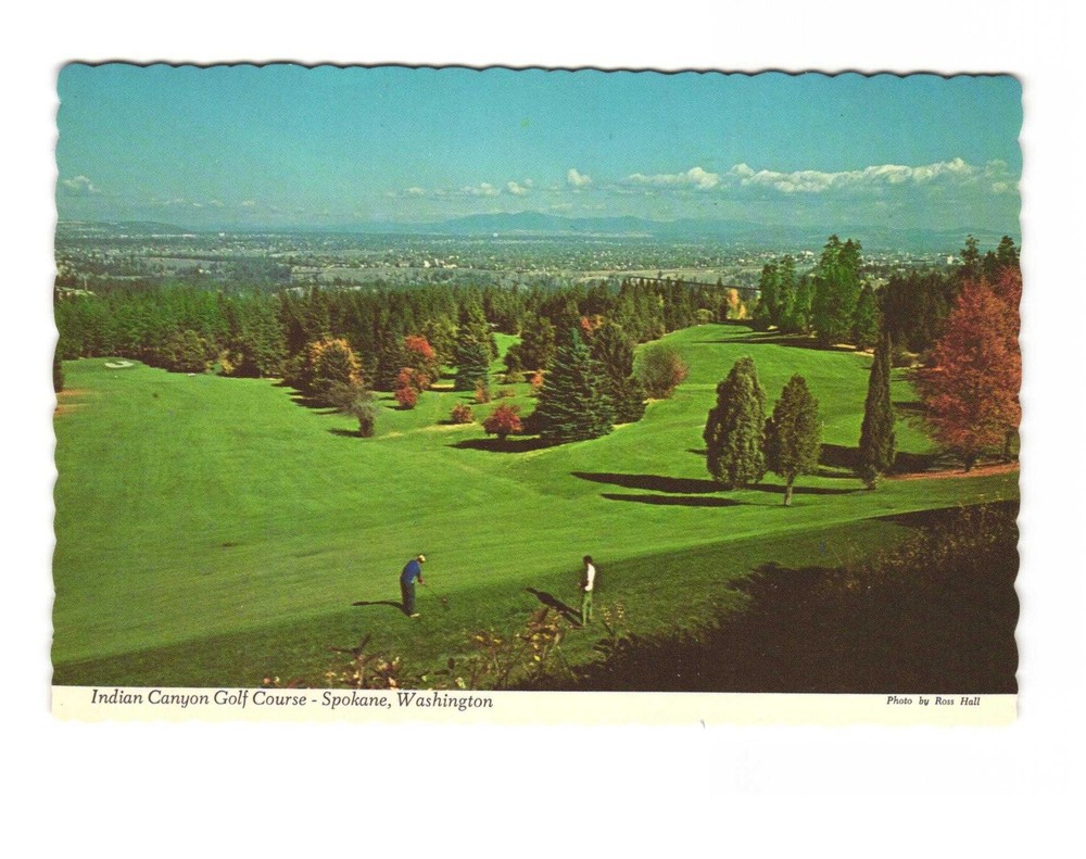 Indian Canyon Golf Course Spokane WA vintage postcard unposted