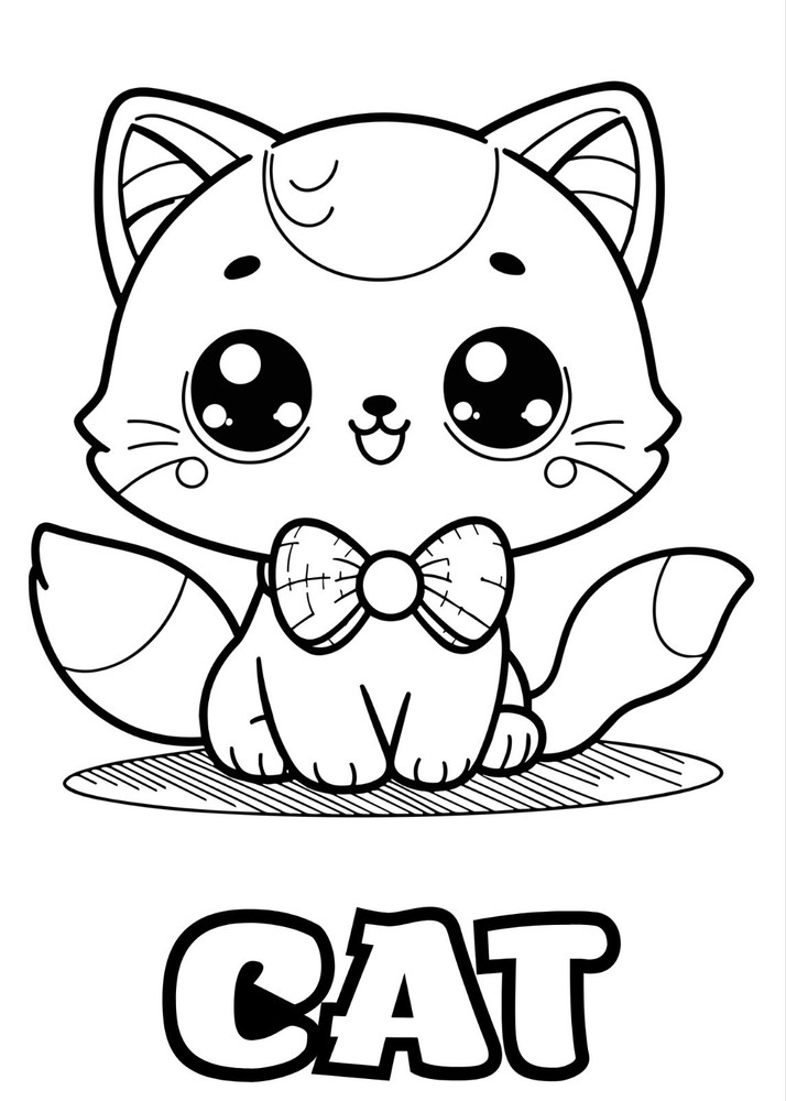 3 Cat Coloring Pages Digital Download Only, PrintableInstant Download