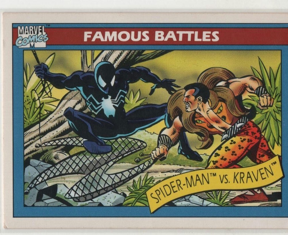 1990 Impel Marvel Universe #92 - Spider-Man vs. Kraven Famous Battles