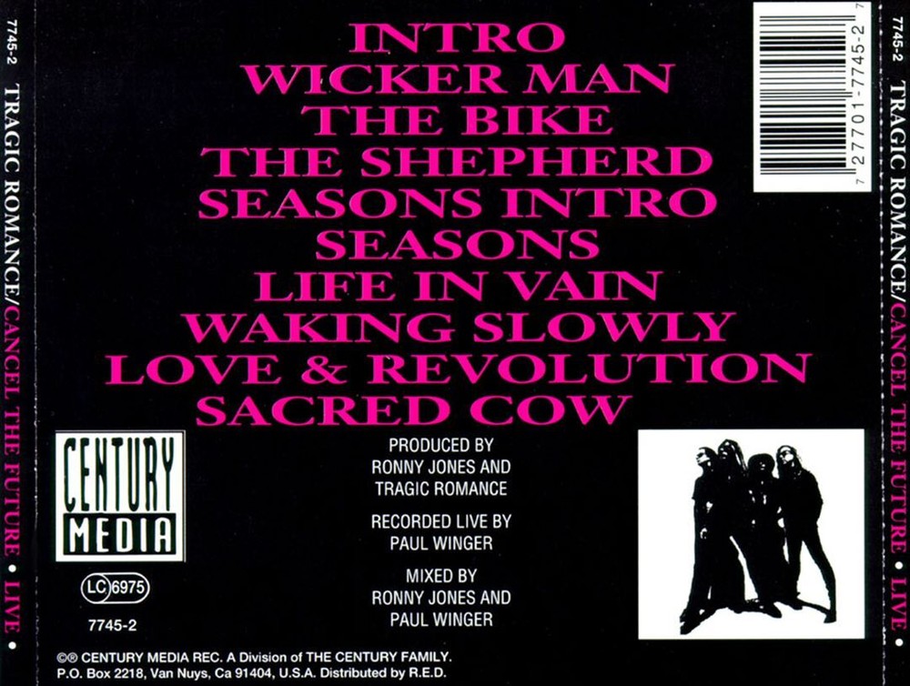 TRAGIC ROMANCE CANCEL THE FUTURE: LIVE NEW CD