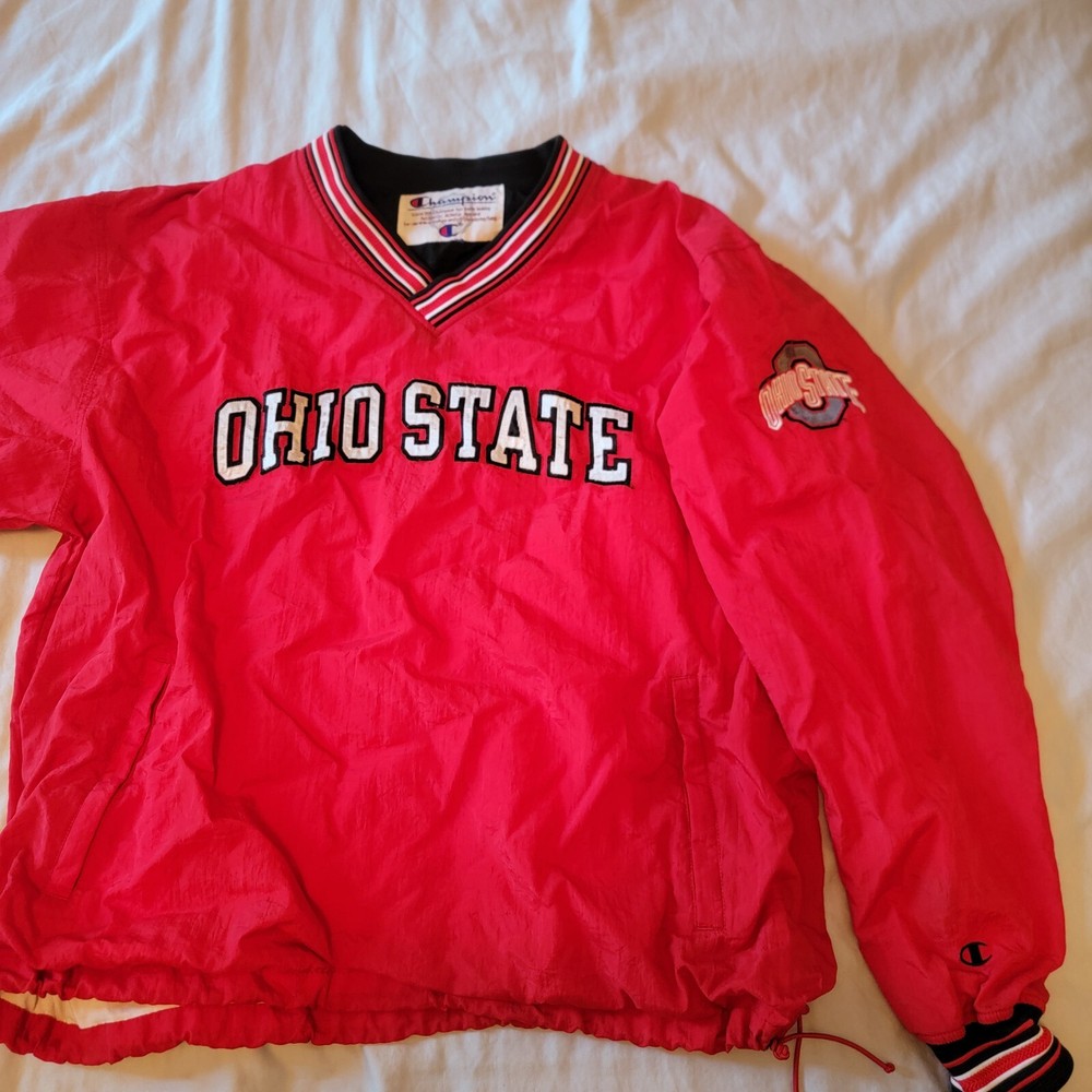 Champion Ohio State Long Sleeve Pull Over Drawstring Waist Zipper Pockets