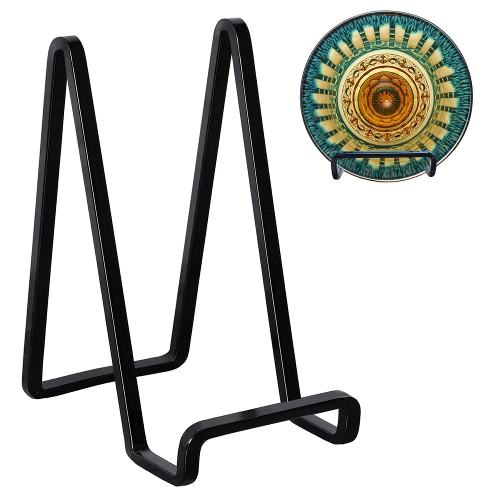 3 Pack 6 Inch Metal Plate Stands for Displaying Photos and Art