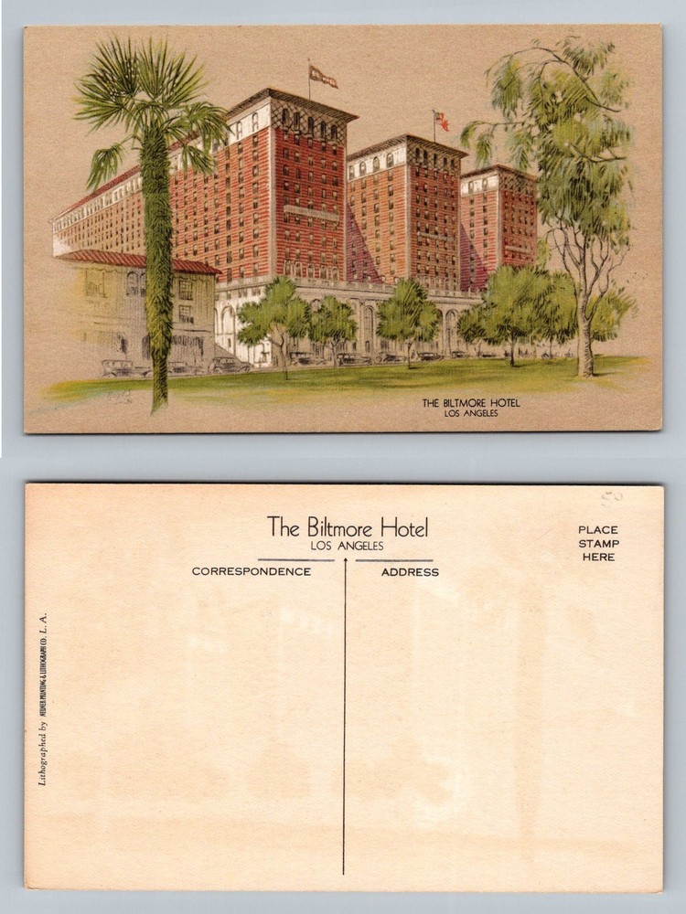 Los Angeles, CA-California, Biltmore Hotel Downtown Landmark Vintage Postcard