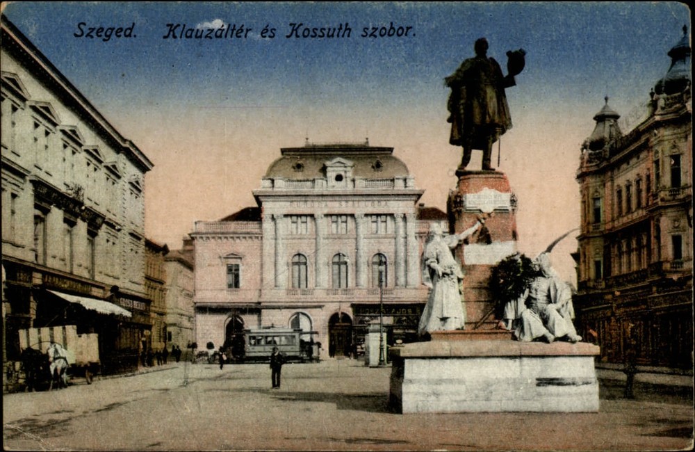 Statue Szeged Hungary vintage postcard s705