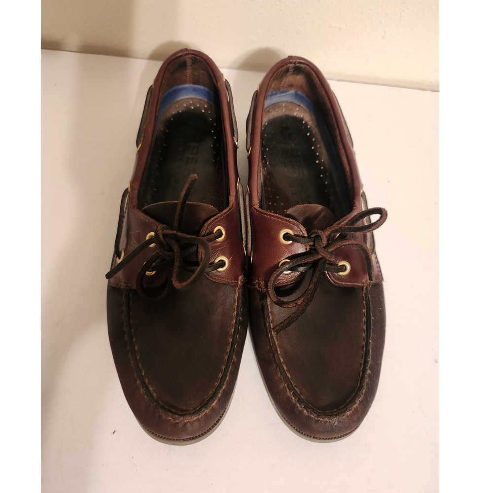 Sperry Men's Top Sider Brown Leather Lace Up Boat Shoes Comfort US 9.5