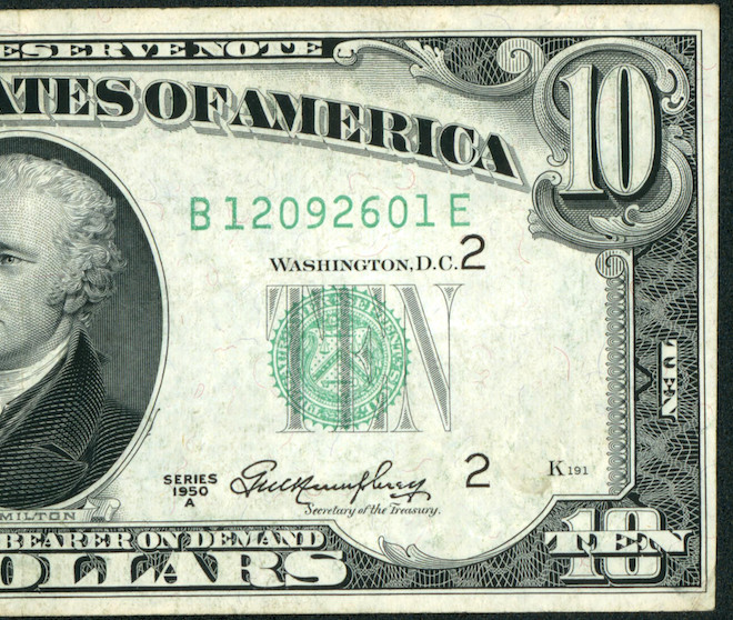 $10 1950 Federal Reserve Note ** PAPER CURRENCY AUCTIONS