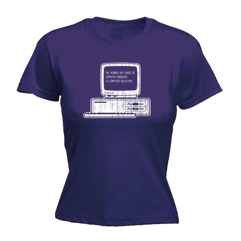 The Number One Cause Of Computer Problems - Womens T Shirt Funny T-Shirt Novelty