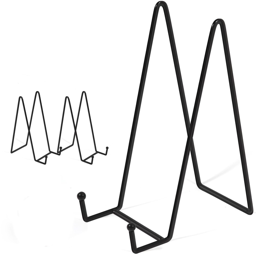 10-Inch Black Table Easel Stand 3-Pack for Display Plates