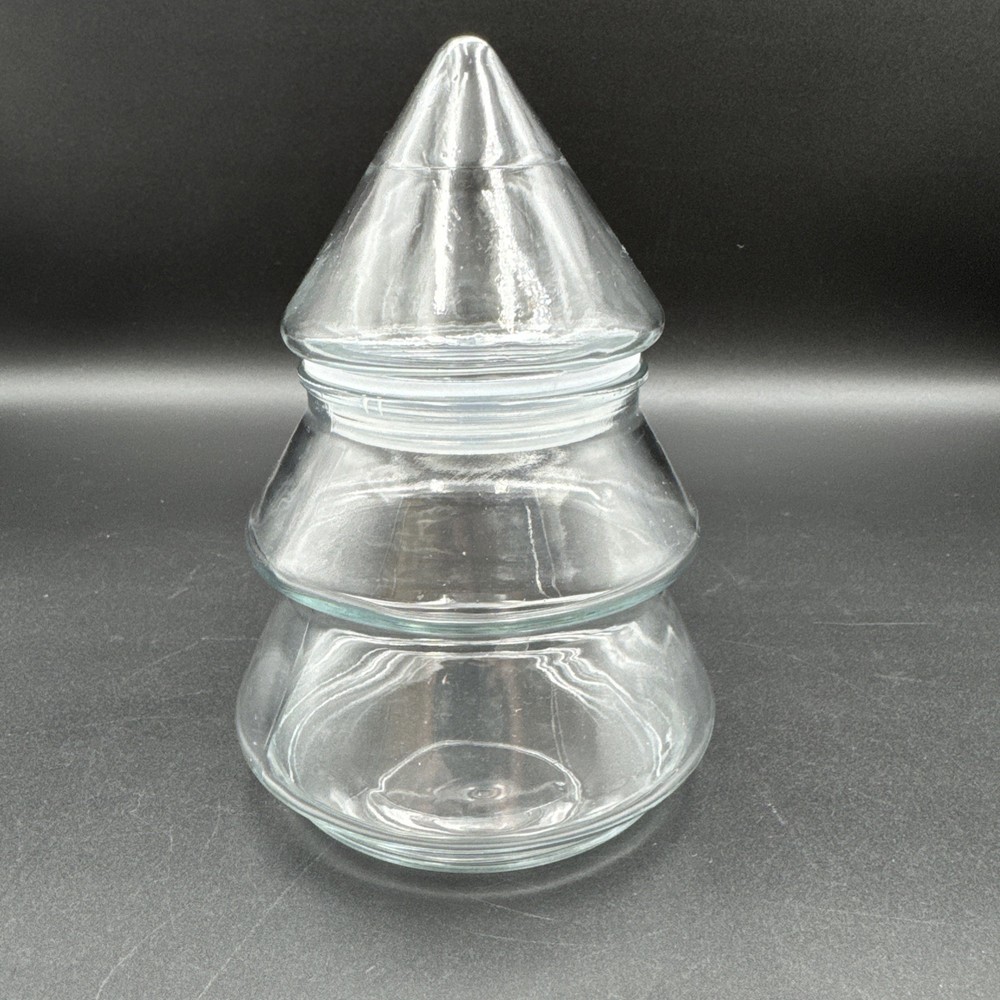 Anchor Hocking Clear Glass Christmas Tree Candy Jar 6