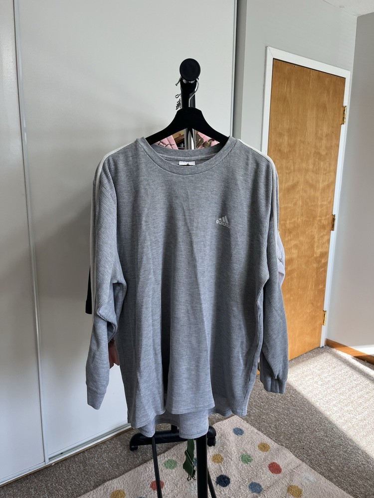 Adidas Grey Y2K Thermal Long Sleeve Shirt Mens XL
