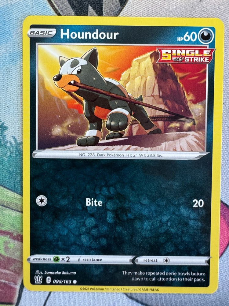 Non-Holo Houndour English Pokemon TCG Card BKJ390 for Collectors