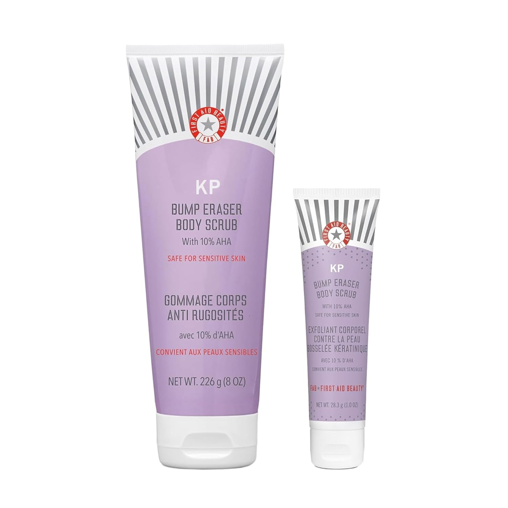 - KP Bump Eraser Body Scrub with 10% AHA, Keratosis Pilaris Skin Exfoliater with