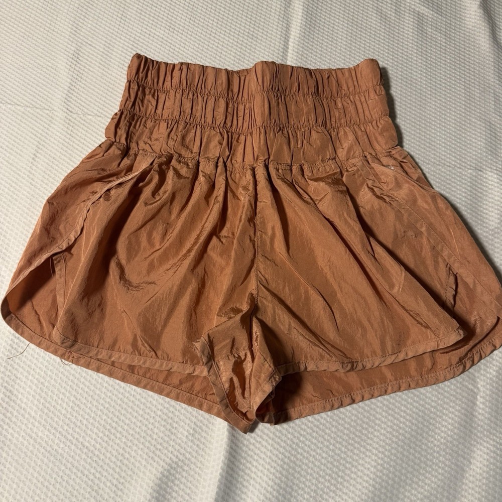 Free People Movement Shorts High Waisted Bronze Athletic Activewear Womens Small