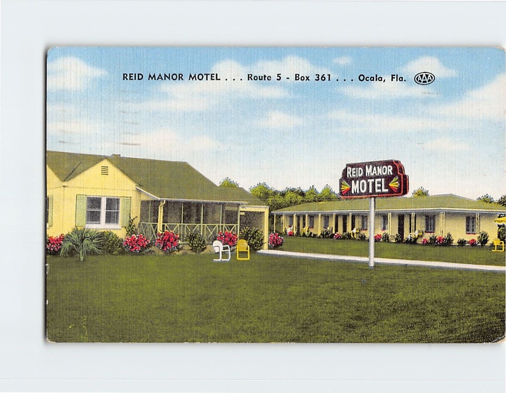 Postcard Reid Manor Motel Ocala Florida USA