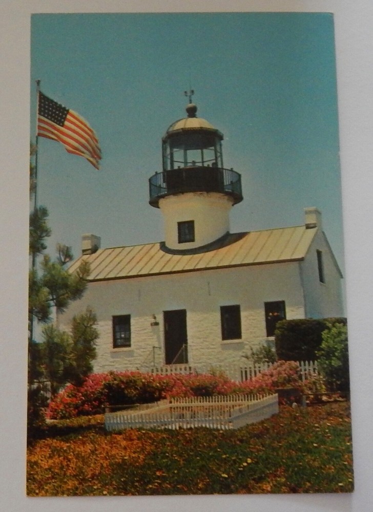 Old Spanish Lighthouse Point Loma San Diego California postcard vintage