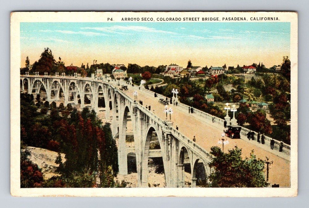 Pasadena CA-California, Arroyo Seco, Colorado St Bridge, Vintage Postcard