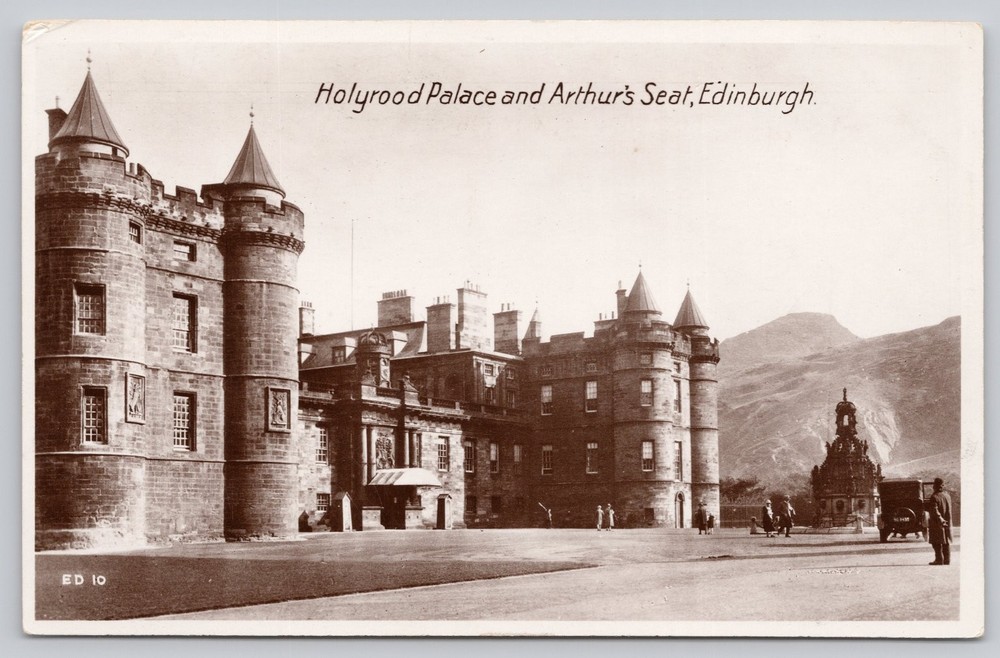 Holyrood Palace & Arthur's Seat Edinburgh RPPC Real Photo Postcard ED 10