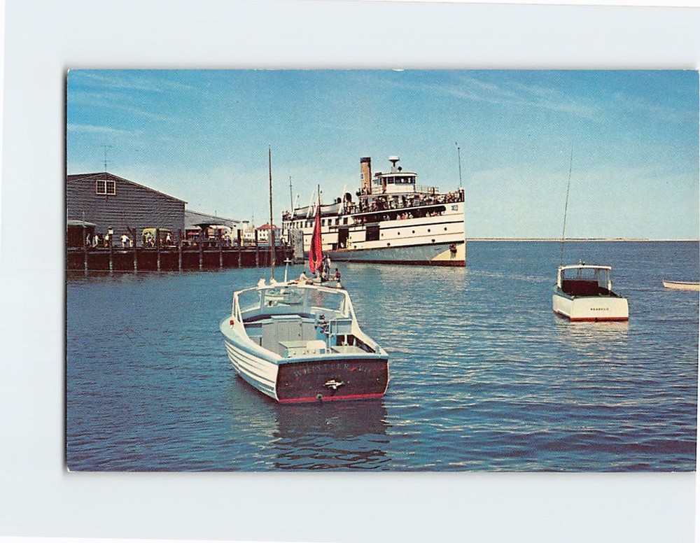 Postcard Steamer Nantucket at the Wharf on the Island of the Sea Nantucket MA