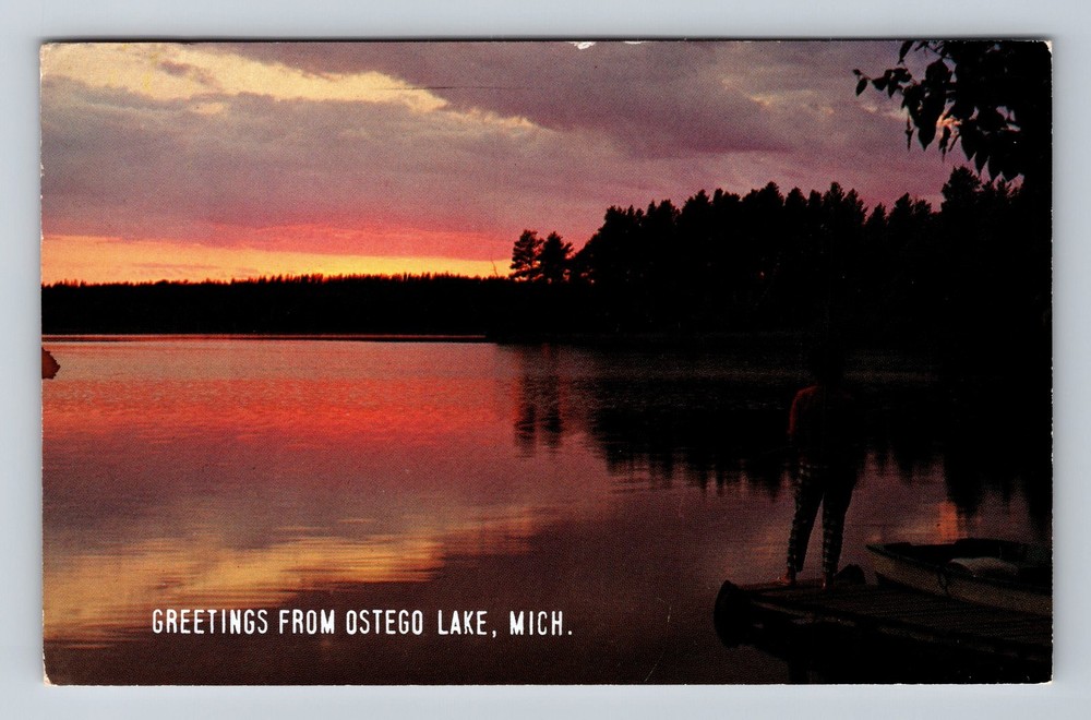 Otsego Lake MI-Michigan Scenic Greetings From Lakeside Vintage Postcard