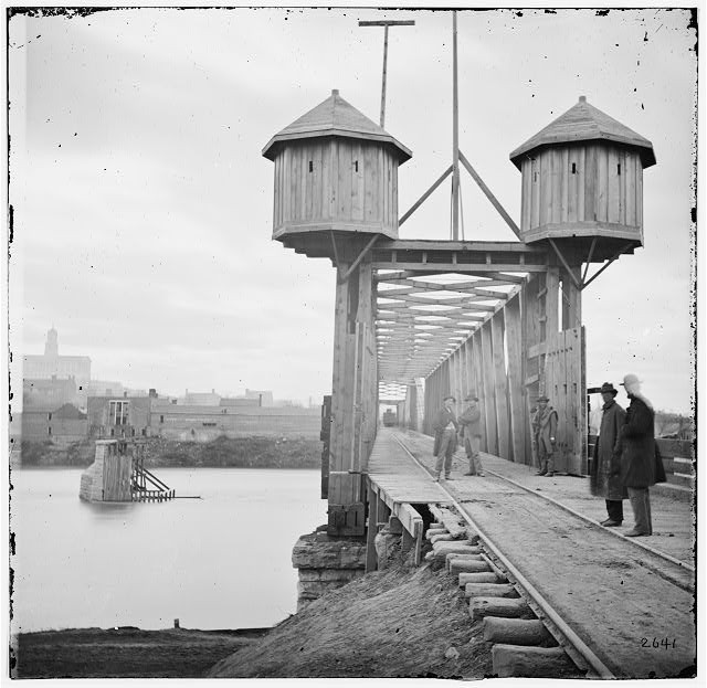 Photo:Nashville Tennessee 1864 Fortified Bridge Cumberland River Civil War