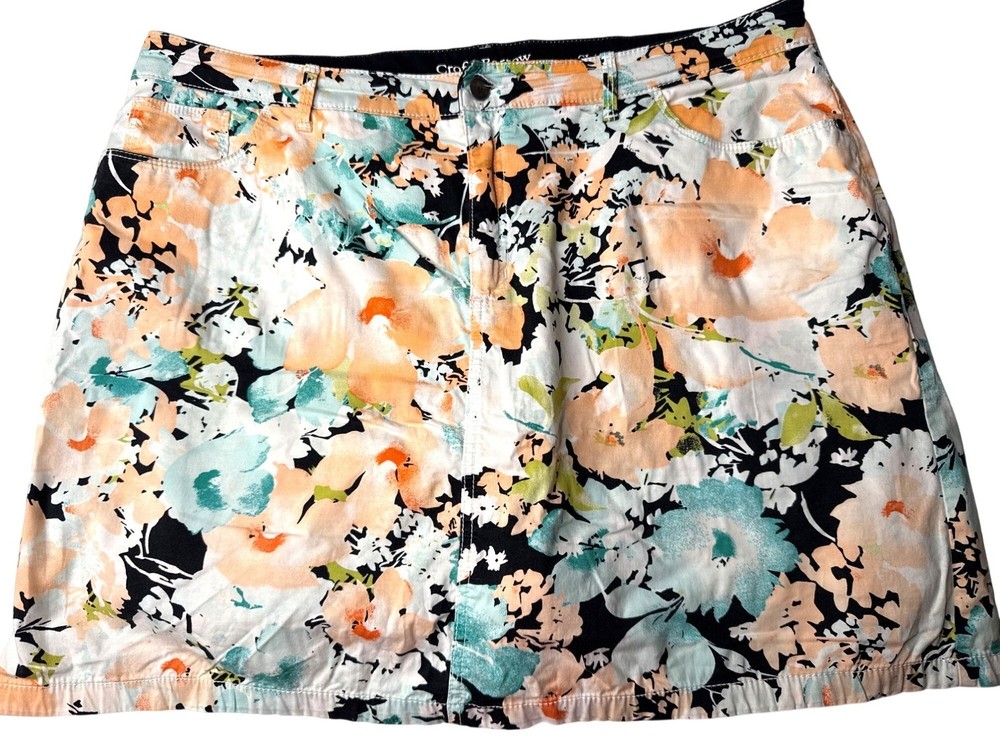 Croft & Barrow Womens Classic Fit Floral Stretch Skort Size 18