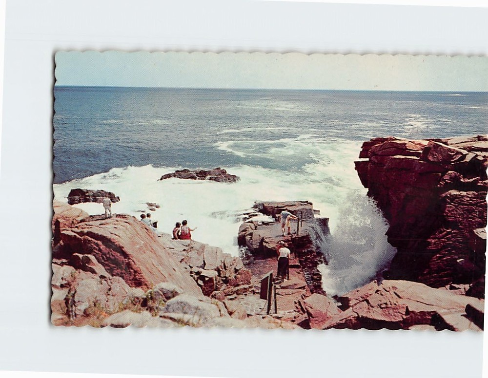 Postcard Thunder Hole Acadia National Park Mt. Desert Island Maine USA-image
