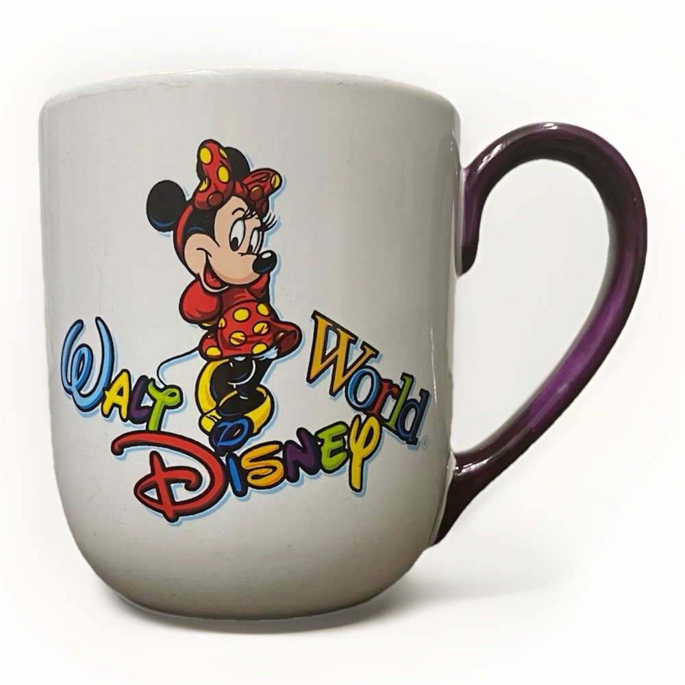 Minnie Mouse Disney World Mug with Floral Hearts Green Inside  