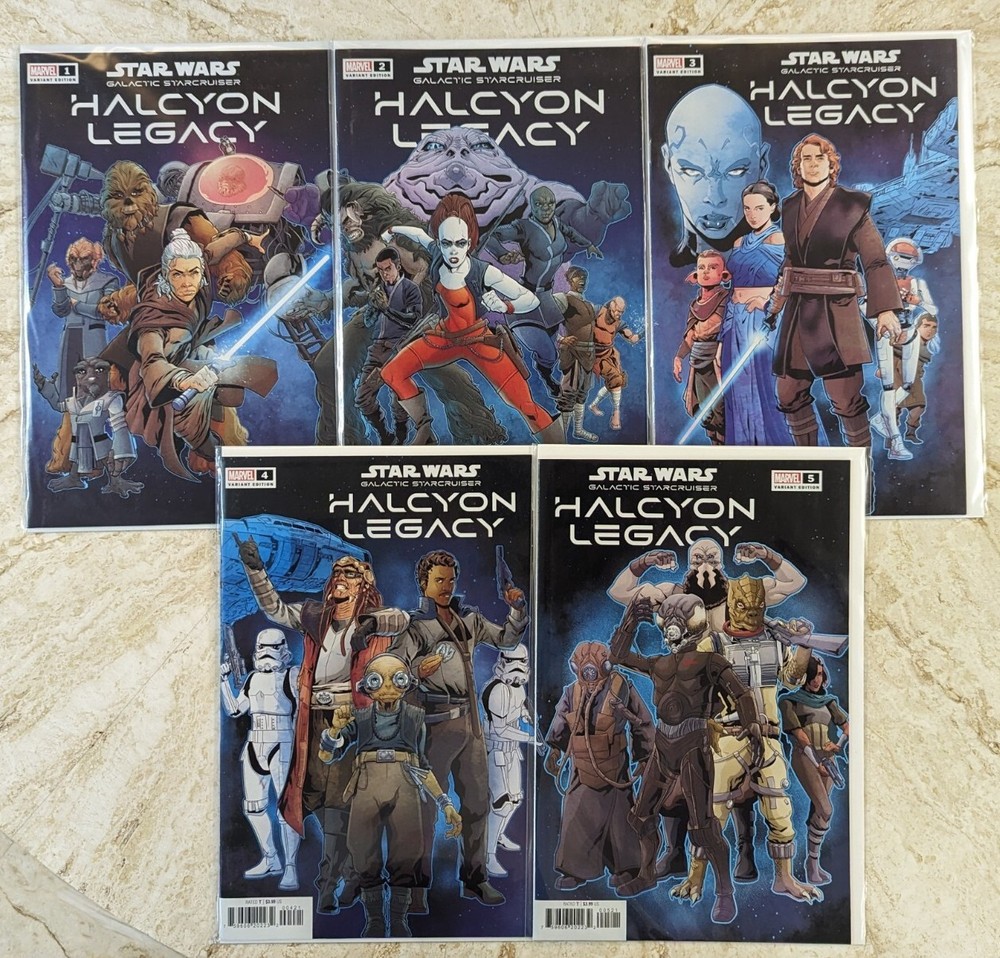 Star Wars Halcyon Legacy 1-5 Complete Connecting Variant Set Comic Lot Marvel