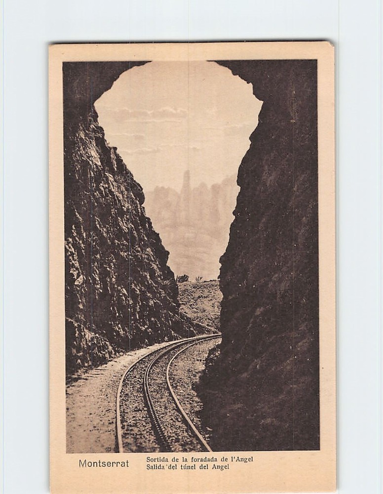 Postcard Exit of the Angel Tunnel Montserrat Spain