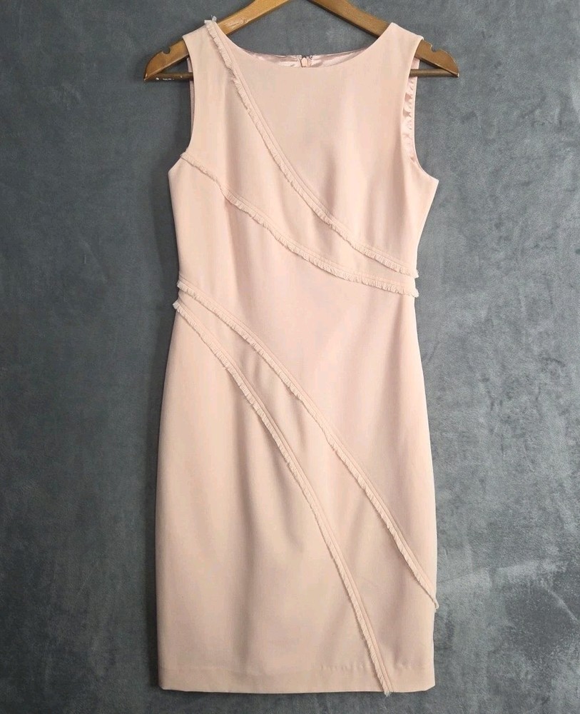 Ivanka Trump Womens Dress Size 2 Light Pink Sleeveless Lined RN54163