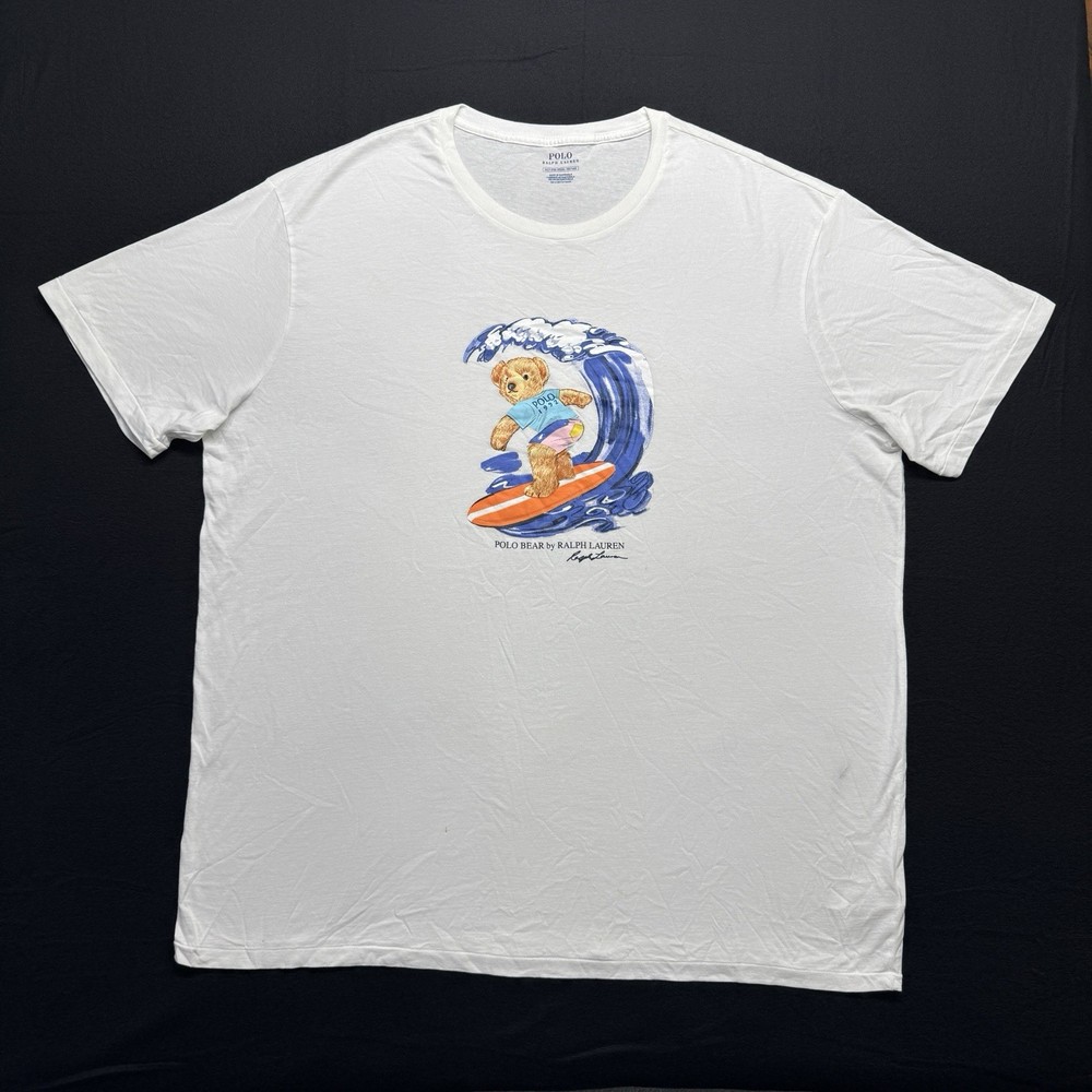 Polo Ralph Lauren Surfing Polo Bear White Short Sleeve T-Shirt 3XLT