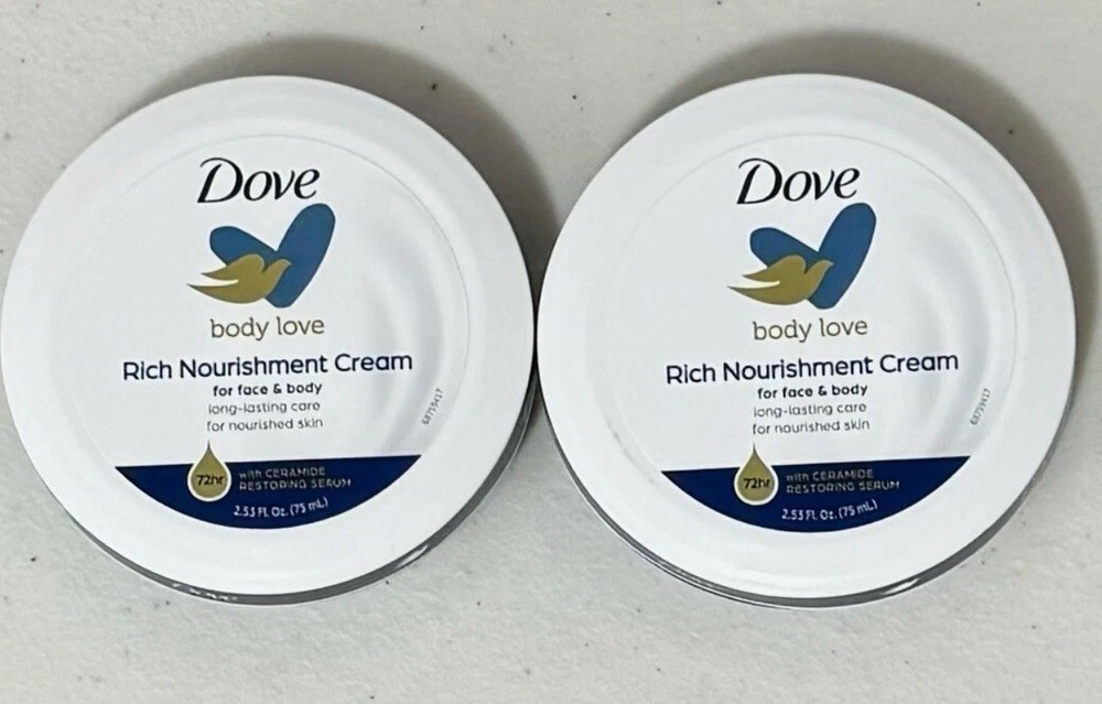 SET OF 2 Dove Body Love Intensive Cream Nourishing Care 75ml 2.53 fl oz